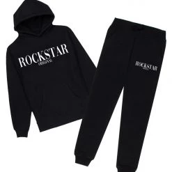 MENS TRACK SETS OCTAVIO HOODIE/JOGGER SET-BLACK