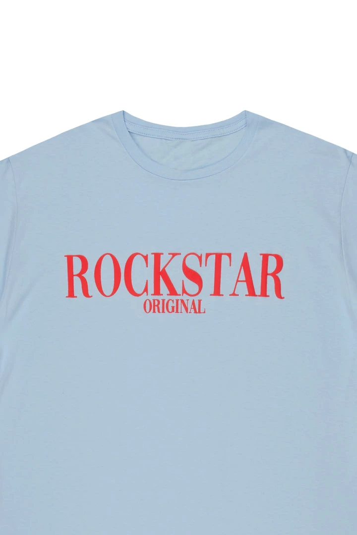 MENS TEES OCTAVIO PRINTED T-SHIRT-BLUE/RED 2 MENS TEES OCTAVIO PRINTED T-SHIRT-BLUE/RED