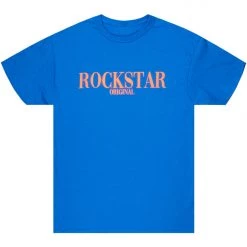 MENS TEES Tops OCTAVIO PRINTED T-SHIRT-ROYAL/ORANGE