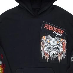 MENS HOODIES & SWEATSHIRTS OLLIE GRAPHIC HOODIE-BLACK