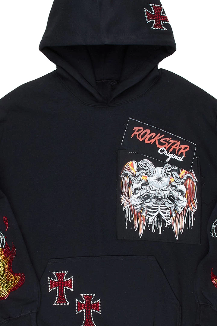 MENS HOODIES & SWEATSHIRTS OLLIE GRAPHIC HOODIE-BLACK 2 MENS HOODIES & SWEATSHIRTS OLLIE GRAPHIC HOODIE-BLACK