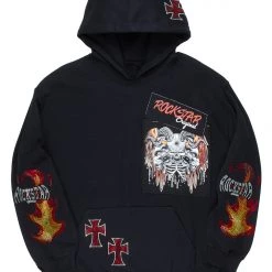 MENS HOODIES & SWEATSHIRTS OLLIE GRAPHIC HOODIE-BLACK