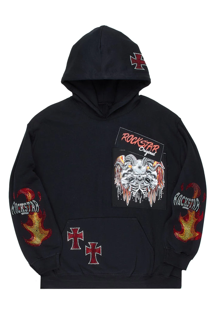 MENS HOODIES & SWEATSHIRTS OLLIE GRAPHIC HOODIE-BLACK 1 MENS HOODIES & SWEATSHIRTS OLLIE GRAPHIC HOODIE-BLACK