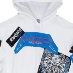 MENS HOODIES & SWEATSHIRTS ORME PATCHWORK HOODIE-WHITE