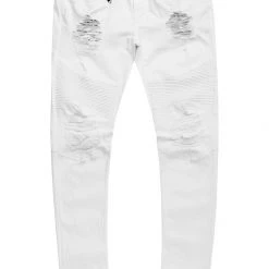 MENS JEANS OSCAR SIGNATURE BIKER JEAN-WHITE