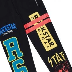 MENS TRACK SETS ROVER T-SHIRT/PANT SET- BLACK