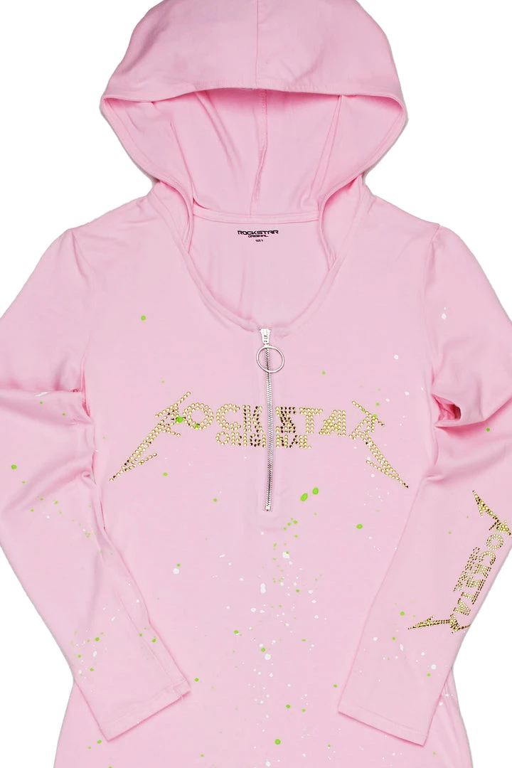 WOMENS DRESSES POPPY O-RING ZIPPER MIDI DRESS-PINK Best Seller 8 WOMENS DRESSES POPPY O-RING ZIPPER MIDI DRESS-PINK Best Seller