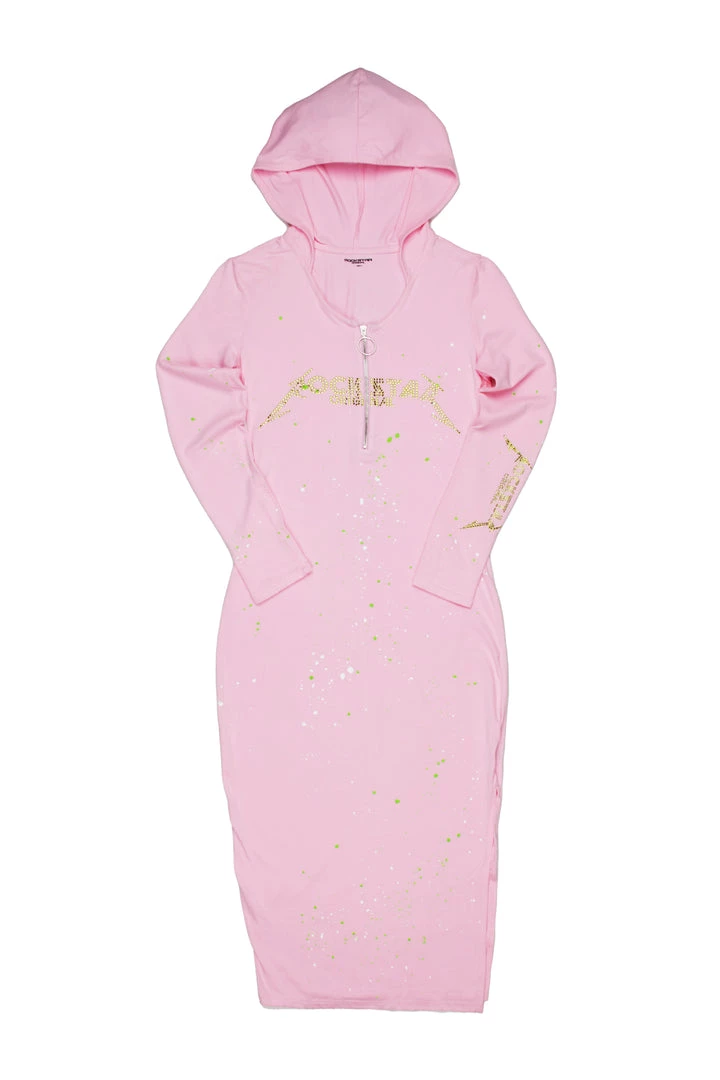 WOMENS DRESSES POPPY O-RING ZIPPER MIDI DRESS-PINK Best Seller 7 WOMENS DRESSES POPPY O-RING ZIPPER MIDI DRESS-PINK Best Seller