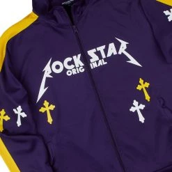 MENS TRACK SETS CHASIN GRAPHIC TRACK SET-YELLOW/PURPLE