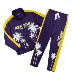 MENS TRACK SETS DONATO GRAPHIC TRACK SET-YELLOW/PURPLE
