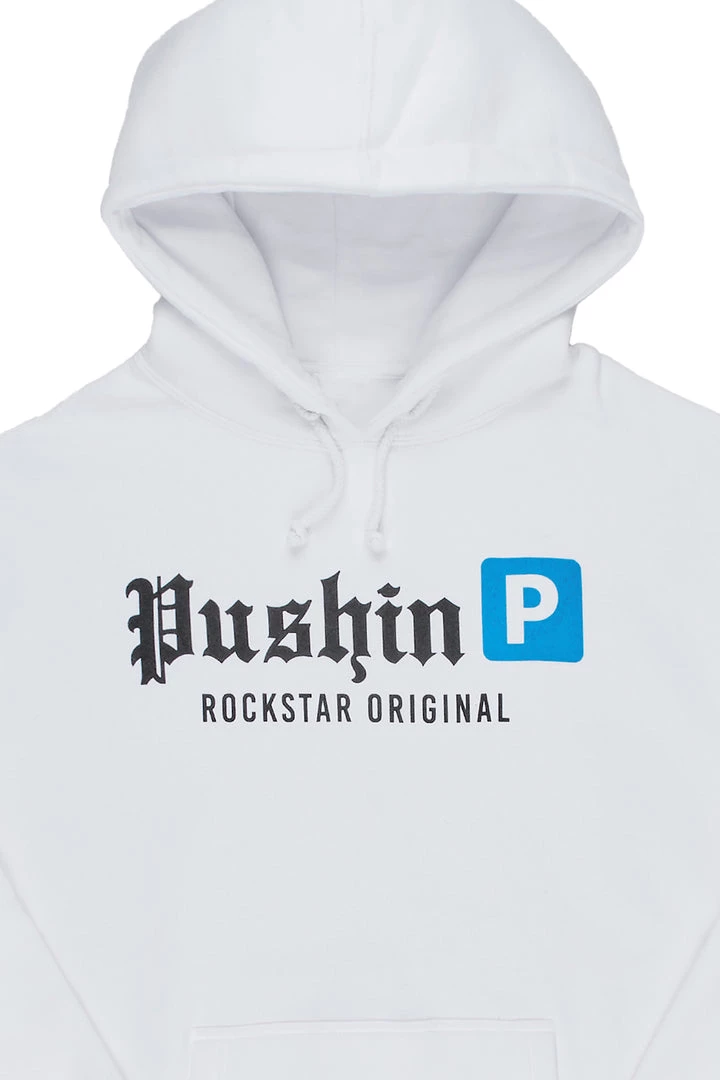 MENS HOODIES & SWEATSHIRTS Tops PUSHIN P ROCKSTAR PRINTED HOODIE-WHITE 2 MENS HOODIES & SWEATSHIRTS Tops PUSHIN P ROCKSTAR PRINTED HOODIE-WHITE
