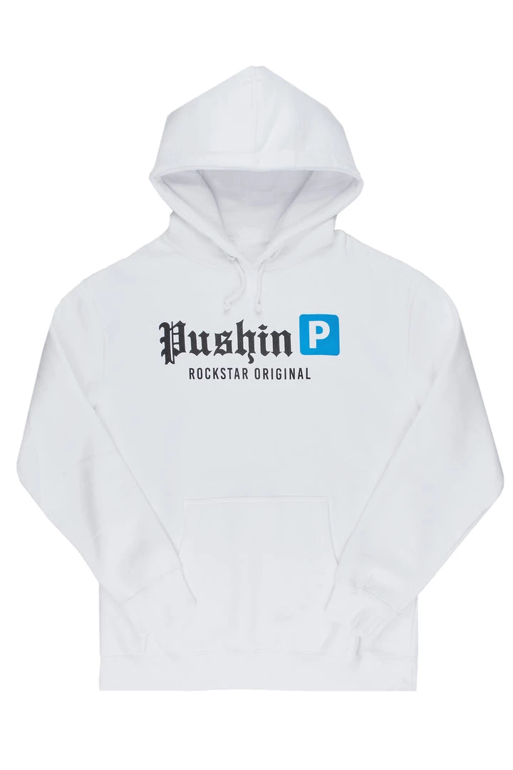 MENS HOODIES & SWEATSHIRTS Tops PUSHIN P ROCKSTAR PRINTED HOODIE-WHITE 1 MENS HOODIES & SWEATSHIRTS Tops PUSHIN P ROCKSTAR PRINTED HOODIE-WHITE