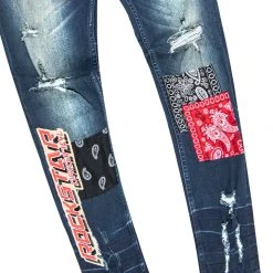 MENS JEANS PASQUAL BANDANA JEAN-BLUE Denim