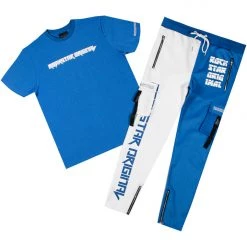 MENS TRACK SETS PAYNE T-SHIRT TRACK SET- ROYAL BLUE/WHITE