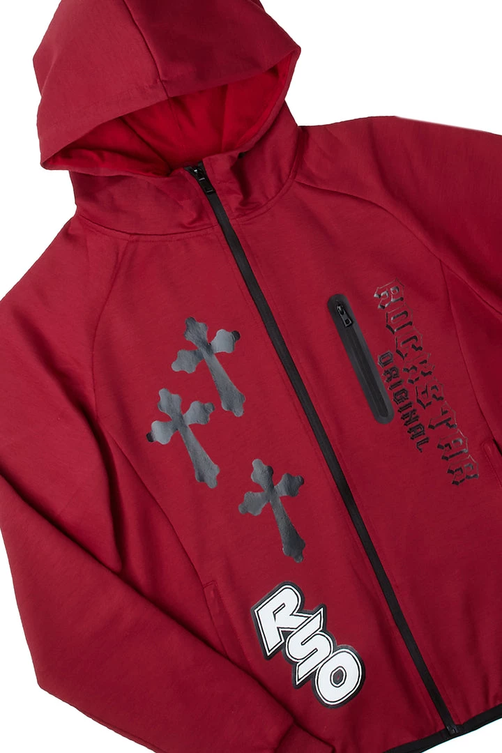 MENS TRACK SETS QADIR GRAPHIC TRACK SET-BURGUNDY 2 MENS TRACK SETS QADIR GRAPHIC TRACK SET-BURGUNDY