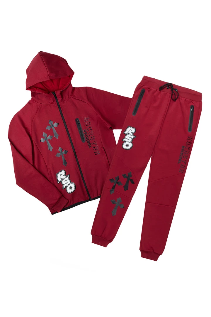 MENS TRACK SETS QADIR GRAPHIC TRACK SET-BURGUNDY 1 MENS TRACK SETS QADIR GRAPHIC TRACK SET-BURGUNDY