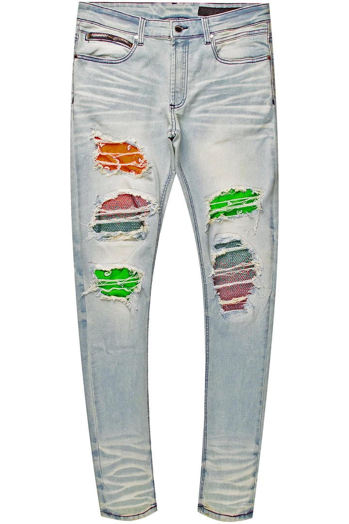 MENS JEANS Rae Green Crystal Jean Denim 1 MENS JEANS Rae Green Crystal Jean Denim