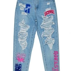 WOMENS JEANS RAYNE DISTRESSED BOYFRIEND JEAN-LIGHT WASH Best Seller