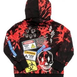 BOYS HOODIES & SWEATSHIRTS KIDS SNOH HOODIE-BLACK/RED 5 BOYS HOODIES & SWEATSHIRTS KIDS SNOH HOODIE-BLACK/RED