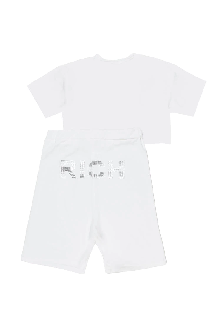 WOMENS ACTIVE SHORT SETS RICH BITCH BIKE SHORT SET-WHITE 3 WOMENS ACTIVE SHORT SETS RICH BITCH BIKE SHORT SET-WHITE