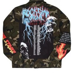 MENS DENIM JACKETS RIDGE PRINTED JACKET- GREEN 7 MENS DENIM JACKETS RIDGE PRINTED JACKET- GREEN