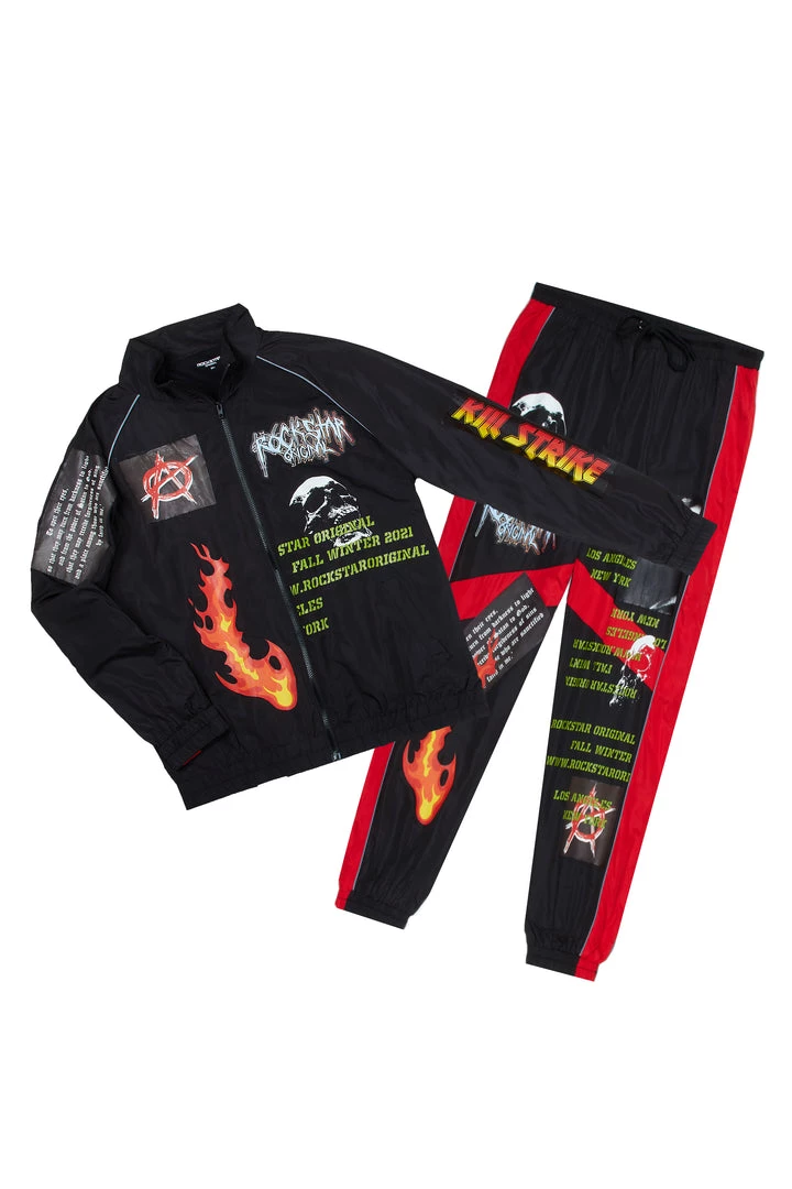 MENS TRACK SETS RIDGE ZIPPER JACKET TRACK SET-BLACK 1 MENS TRACK SETS RIDGE ZIPPER JACKET TRACK SET-BLACK