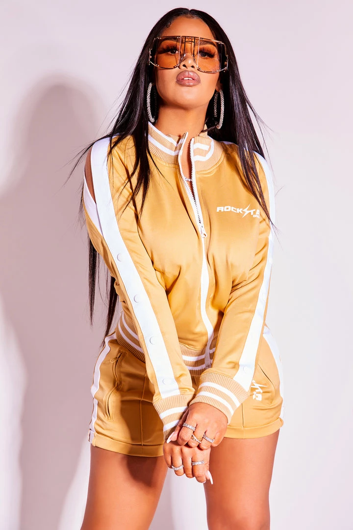 WOMENS SHORT SETS GIGI SHORT SET - TAN/WHITE 2 WOMENS SHORT SETS GIGI SHORT SET - TAN/WHITE