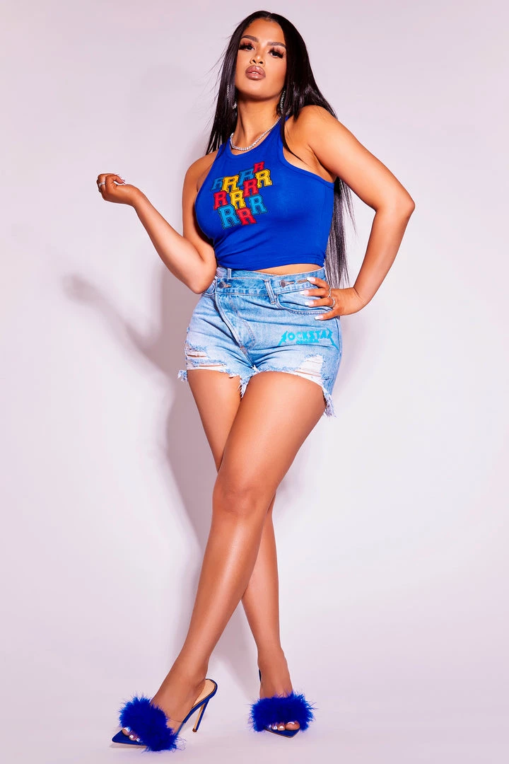 WOMENS TOPS SIENNA HALTER NECK TANK-ROYAL BLUE Best Seller 4 WOMENS TOPS SIENNA HALTER NECK TANK-ROYAL BLUE Best Seller