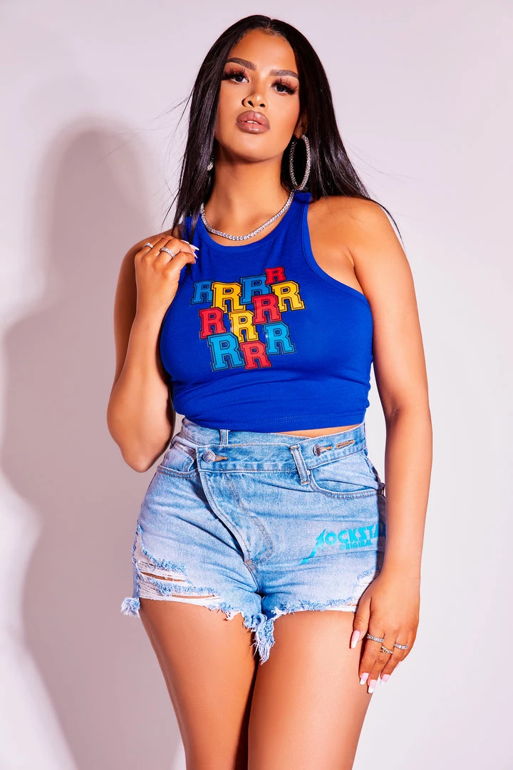 WOMENS TOPS SIENNA HALTER NECK TANK-ROYAL BLUE Best Seller 1 WOMENS TOPS SIENNA HALTER NECK TANK-ROYAL BLUE Best Seller