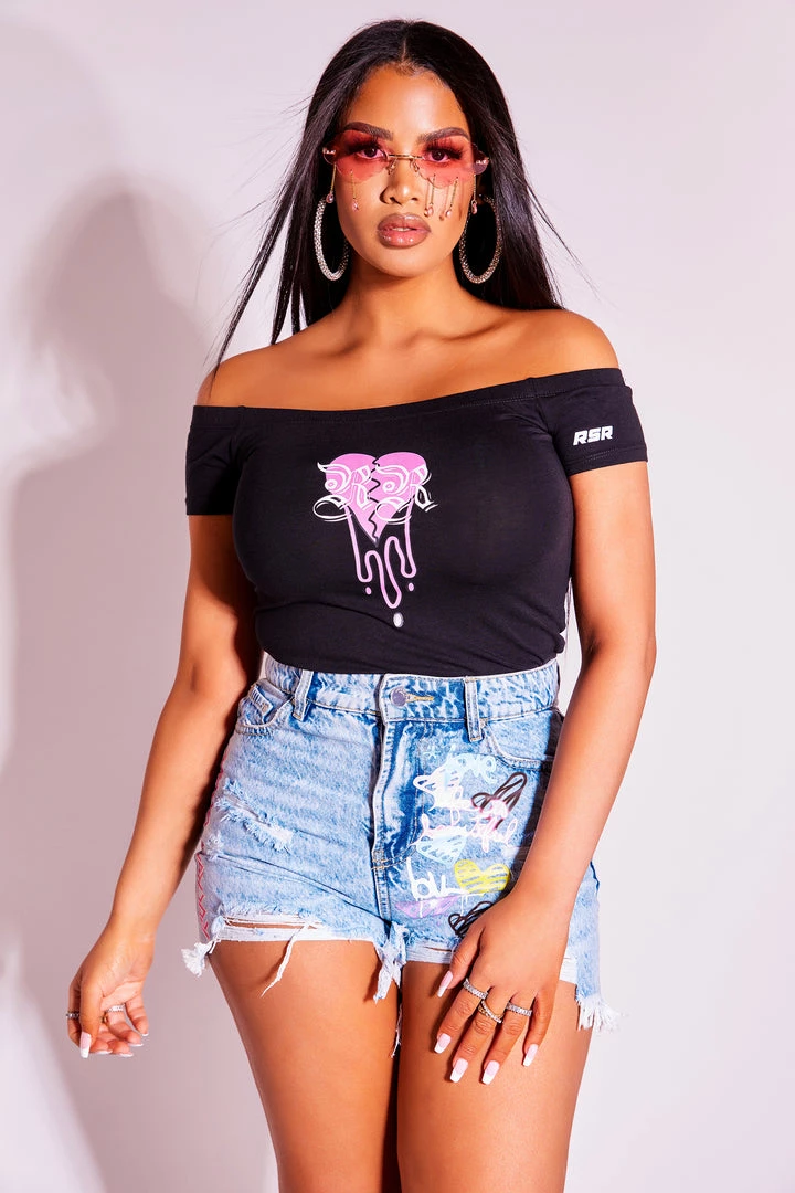 WOMENS TOPS JODIE OFF THE SHOULDER BODYSUIT-BLACK 1 WOMENS TOPS JODIE OFF THE SHOULDER BODYSUIT-BLACK