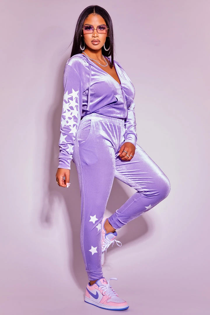 WOMENS TRACK SETS JEWEL VELOUR TRACKSET-LAVENDER 3 WOMENS TRACK SETS JEWEL VELOUR TRACKSET-LAVENDER