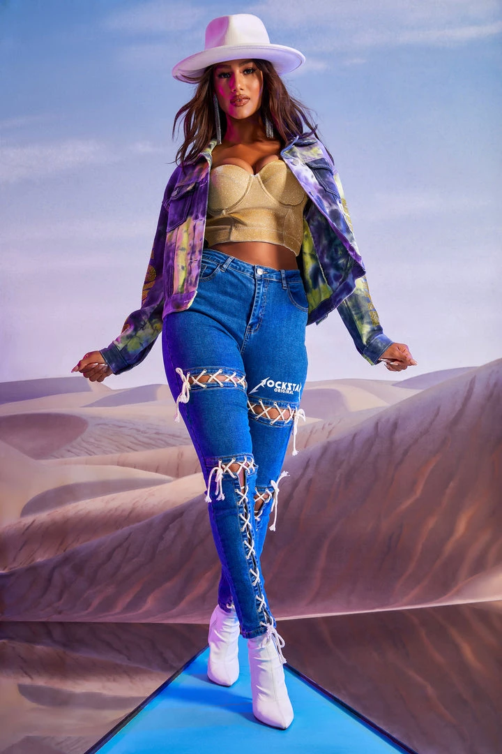 WOMENS JACKETS MOIRA DENIM JACKET-PURPLE/YELLOW 3 WOMENS JACKETS MOIRA DENIM JACKET-PURPLE/YELLOW