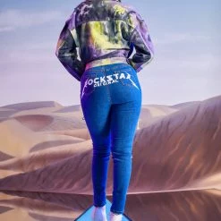 WOMENS JACKETS MOIRA DENIM JACKET-PURPLE/YELLOW 11 WOMENS JACKETS MOIRA DENIM JACKET-PURPLE/YELLOW