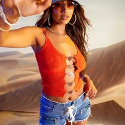 WOMENS TOPS ALEXIS TANK-ORANGE Best Seller