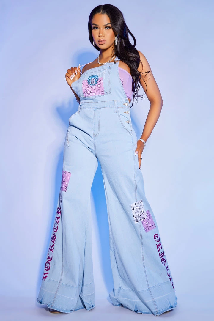 WOMENS ROMPERS & JUMPSUITS DONNA FLARE OVERALL-LIGHT WASH Best Seller 2 WOMENS ROMPERS & JUMPSUITS DONNA FLARE OVERALL-LIGHT WASH Best Seller