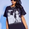 WOMENS TEES Best Seller TRUST NOBODY OVERSIZED TEE-BLACK
