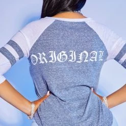 WOMENS TEES Best Seller VENUS BASEBALL TEE-BLUE