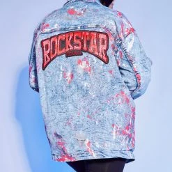 WOMENS JACKETS Best Seller ZAHIRAH OVERSIZED DENIM JACKET-MED. WASH