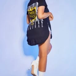 WOMENS TEES Best Seller JOSS OVERSIZED TEE-BLACK