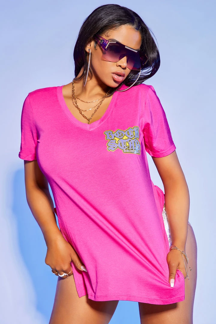 WOMENS TEES Best Seller HATE THE GAME OVERSIZED TEE-FUCHSIA 1 WOMENS TEES Best Seller HATE THE GAME OVERSIZED TEE-FUCHSIA
