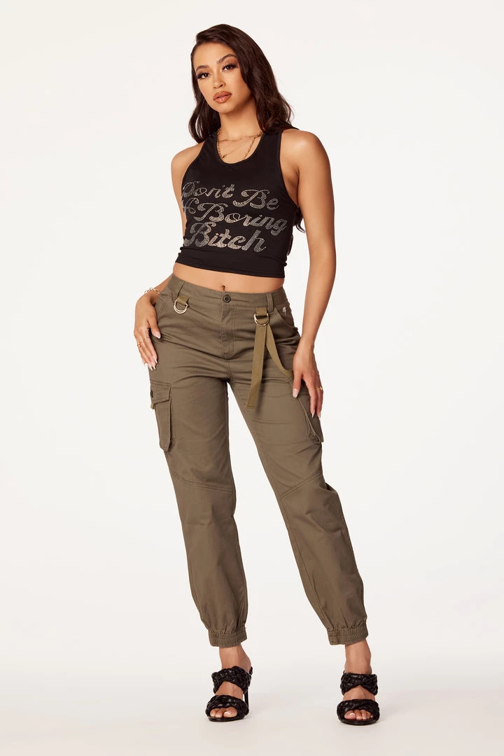 WOMENS TOPS Best Seller DON't BE BORING TANK-BLACK 4 WOMENS TOPS Best Seller DON't BE BORING TANK-BLACK