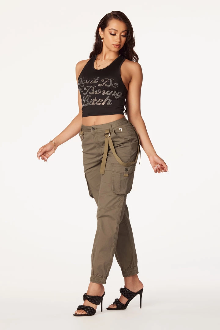 WOMENS TOPS Best Seller DON't BE BORING TANK-BLACK 6 WOMENS TOPS Best Seller DON't BE BORING TANK-BLACK