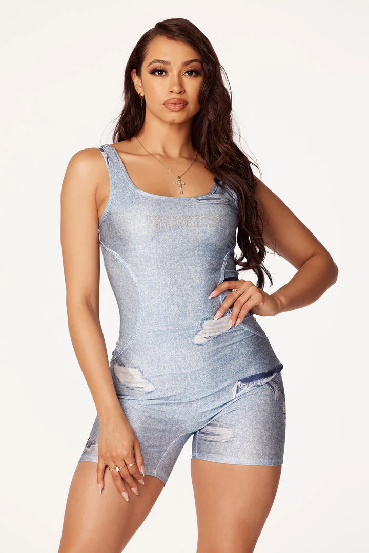 WOMENS ROMPERS & JUMPSUITS Logan Denim Blue Romper Best Seller 1 WOMENS ROMPERS & JUMPSUITS Logan Denim Blue Romper Best Seller