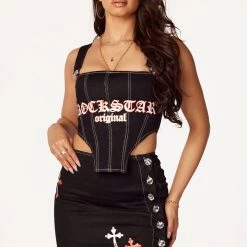 WOMENS DRESSES JORDAN DENIM SET-BLACK Best Seller