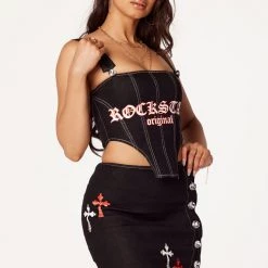 WOMENS DRESSES JORDAN DENIM SET-BLACK Best Seller