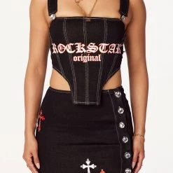 WOMENS DRESSES JORDAN DENIM SET-BLACK Best Seller