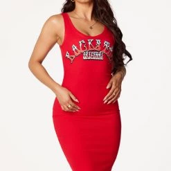 WOMENS DRESSES Aisha Red Midi Dress Best Seller