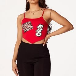 WOMENS TOPS Pepper Red Bandana Hem Tank Best Seller