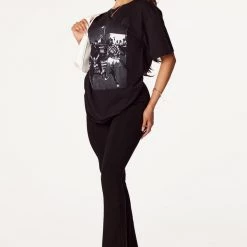 WOMENS TEES Rider Dye Black Oversized Tee