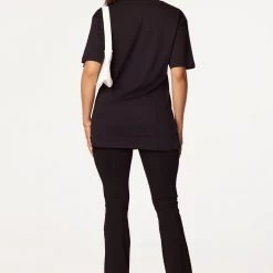 WOMENS TEES Rider Dye Black Oversized Tee